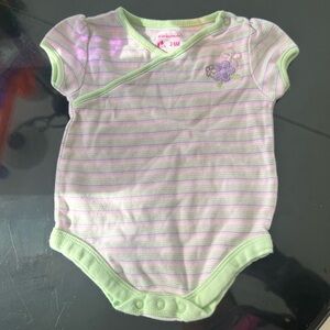Garanimals Lavender and Mint Striped Bodysuit- 3/6 months